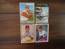 RUSS SNYDER/CHUCK HINTON/CORY SNYDER/TOBY HARRAH  Cleveland Indians Signed Cards