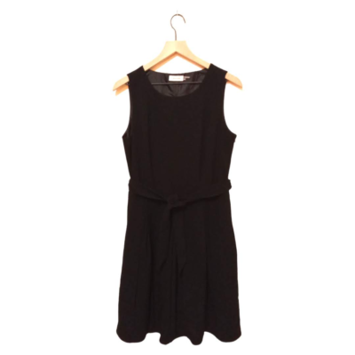 Calvin Klein Black Knee Length Pleated A-Line Sleeveless Tie Waist Dress Sz 10 | eBay Calvin Klein Black Knee Length Pleated A-Line Sleeveless Tie Waist Dress Sz 10 | eBay