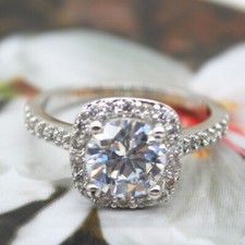 1.55 Ct Round Lab Created Diamond Engagement Wedding Ring14K Solid White Gold