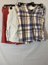 Faded Glory and Gap Boys Chino Bermuda Shorts Lot 3 pairs Tan, Blue, Red size 10