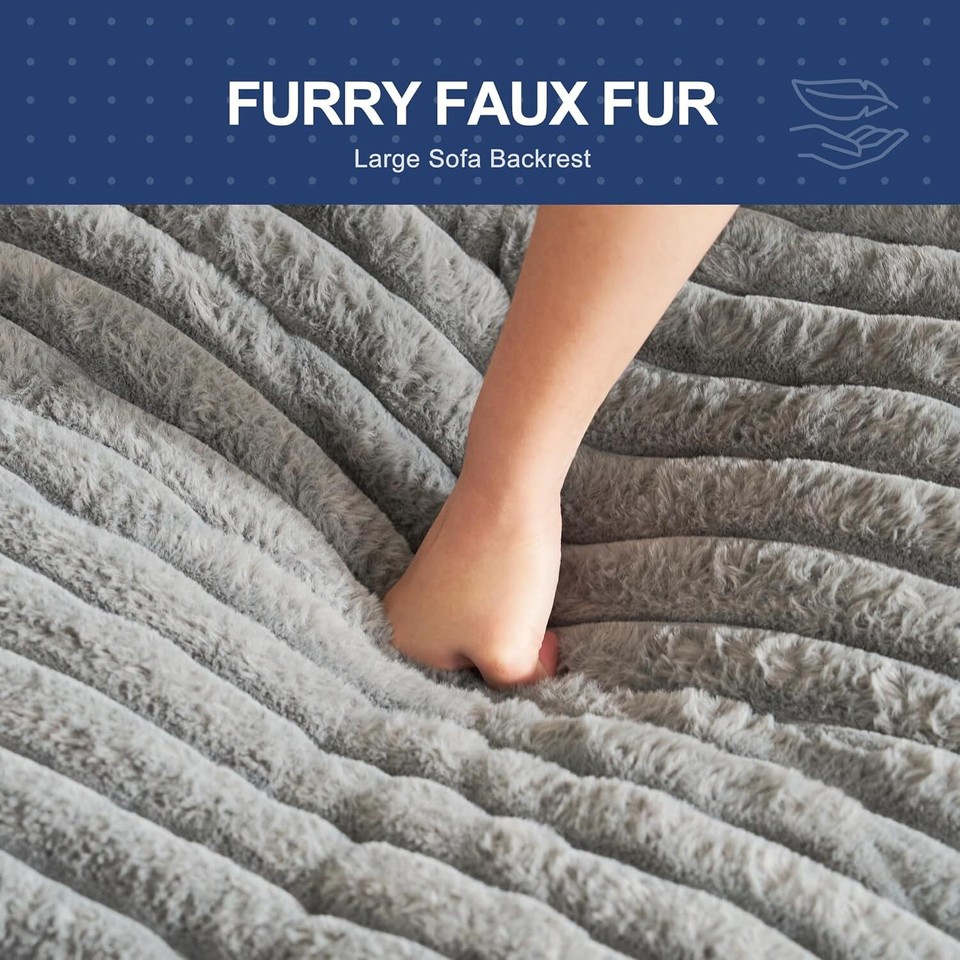 Adult bean bag chair, large fluffy bean bag sofa, double bean bag chair