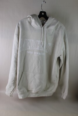 Topshop Hooded Sweatshirt ''Mercer St NYC'' Logo-Light Gray-Size 8-10