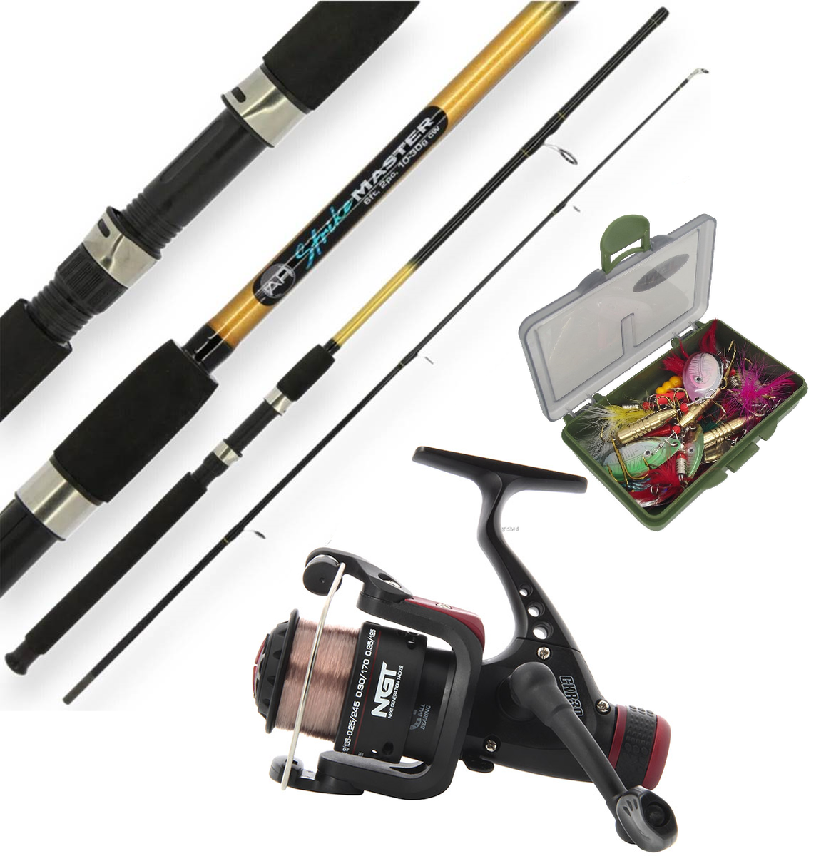 SPINNING FISHING ROD 6FT PIECE PIKE CARP COARSE REEL SPINNERS SET  COMBO