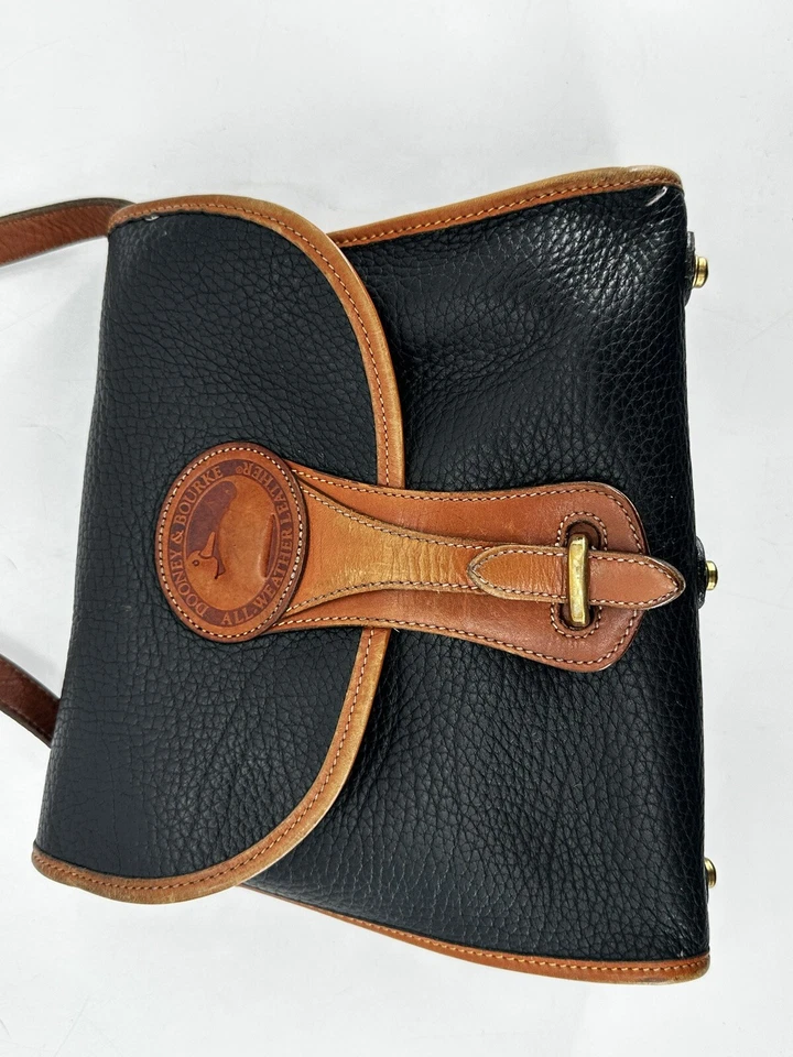 Vintage Dooney And Bourke All Weather Leather Black Essex Crossbody - Image 2 of 4
