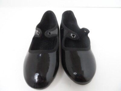 Unbranded Tap Dance Girls Toddler Shoes Black Patent Faux Leather - Size ?