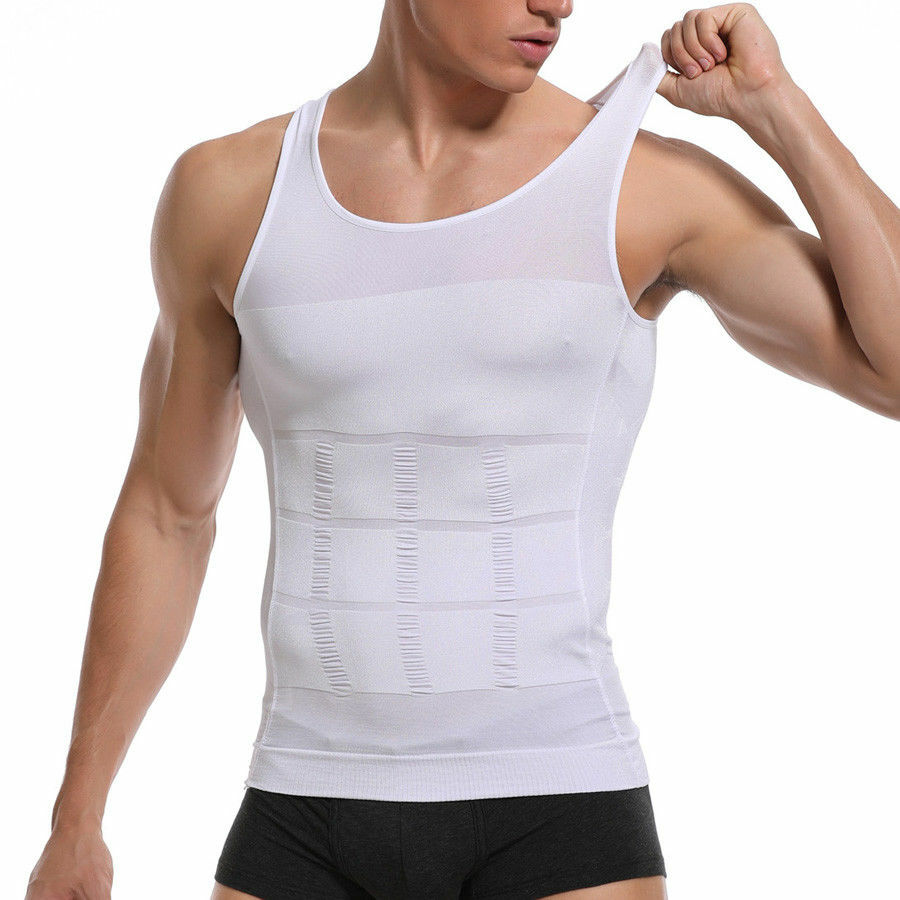 Men's Compression Vest - Slimming Chest Shaper For Gynecomastia & Body Shaping (Black Or White)