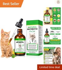 Natural Antibiotics for Cats - 2 Fl Oz Chicken-Flavored Drops for Allergy Relief