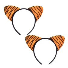 2 Pack Tiger Ears Headband, Cat Ear Headpiece, Cute Tiger Headwear for Hallow...