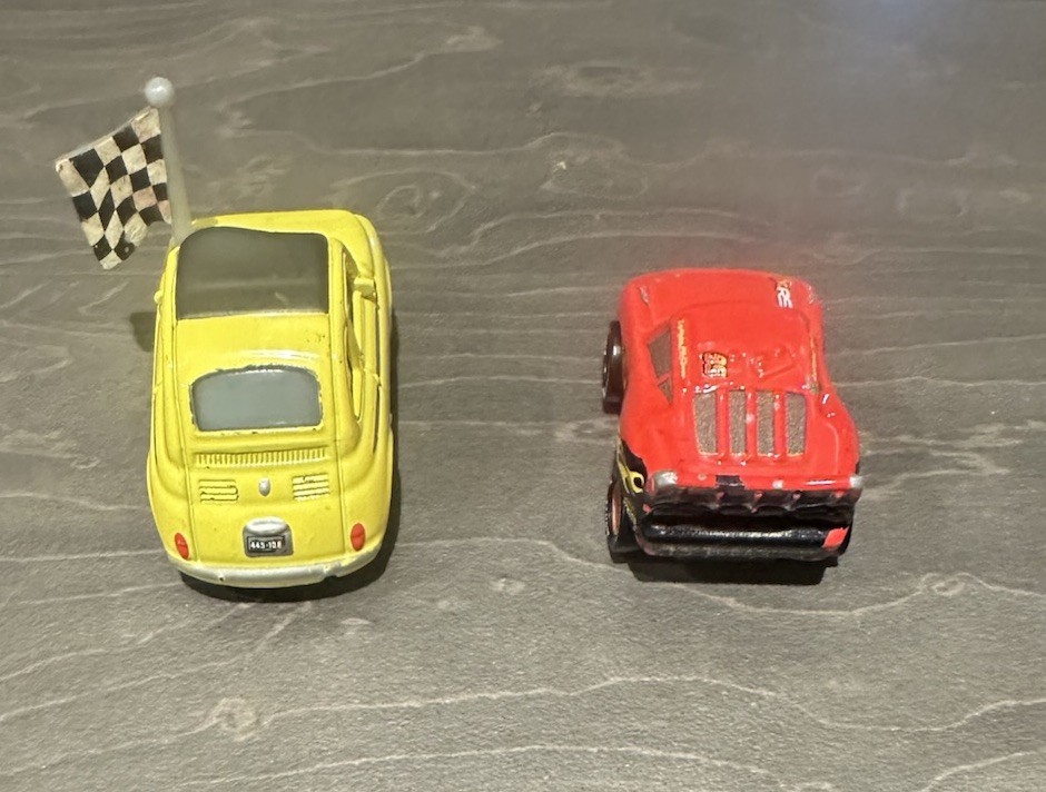 Disney Pixar Cars Mini Racers Luigi Checkered Flag & Lightning McQueen ...
