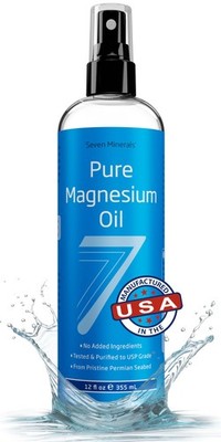 Seven Minerals Magnesium Oil Spray for Sleep, Leg Cramps & Feet, Big 12 oz
