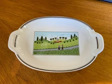 Villeroy & Boch “Naïf” Oval Handled Ceramic Pickle Dish