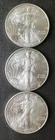 Lot of Three 2008 $1 American Silver Eagle Dollars