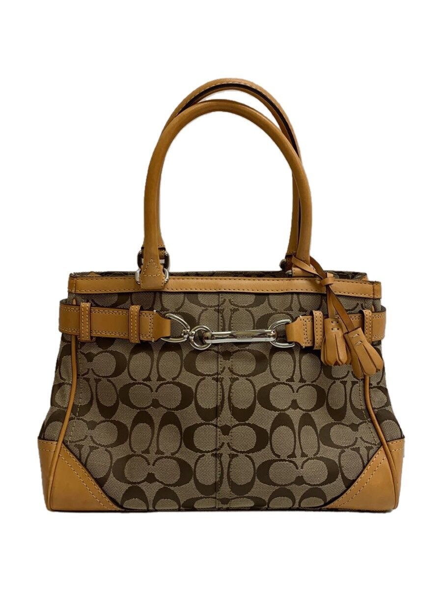 Coach Beige All-Over Pattern Canvas Crossbody Bag Authentic Pre-Owned