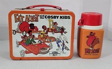 X-594 VINTAGE 1970'S THERMOS FAT ALBERT & CROSY KIDS METAL LUNCH BOX & THERMOS