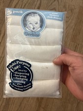 2 Gerber Pre folded 5 Cloth Diapers