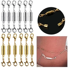 24pcs 3-Style Assorted DIY Jewelry Necklace Extender Magnetic Lobster Clasps