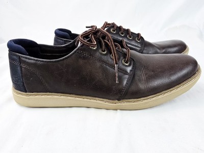 Skechers Lanson Vernes Oxford Shoes Mens 9 Brown Leather Casual Sneakers 65269