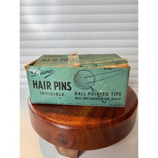 Vintage Diane Hair Pins Box Retro 1960s Invisible Black Ball Pointed Tips