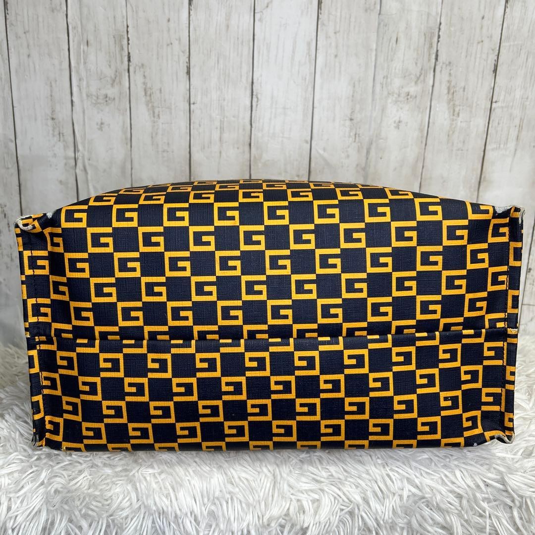 GUCCI Square G Tote Bag PVC Leather Black Large Capacity Authentic thumbnail 11