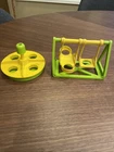 Vintage Fisher Price Little People Playground Swingset Merry Go Round GUC