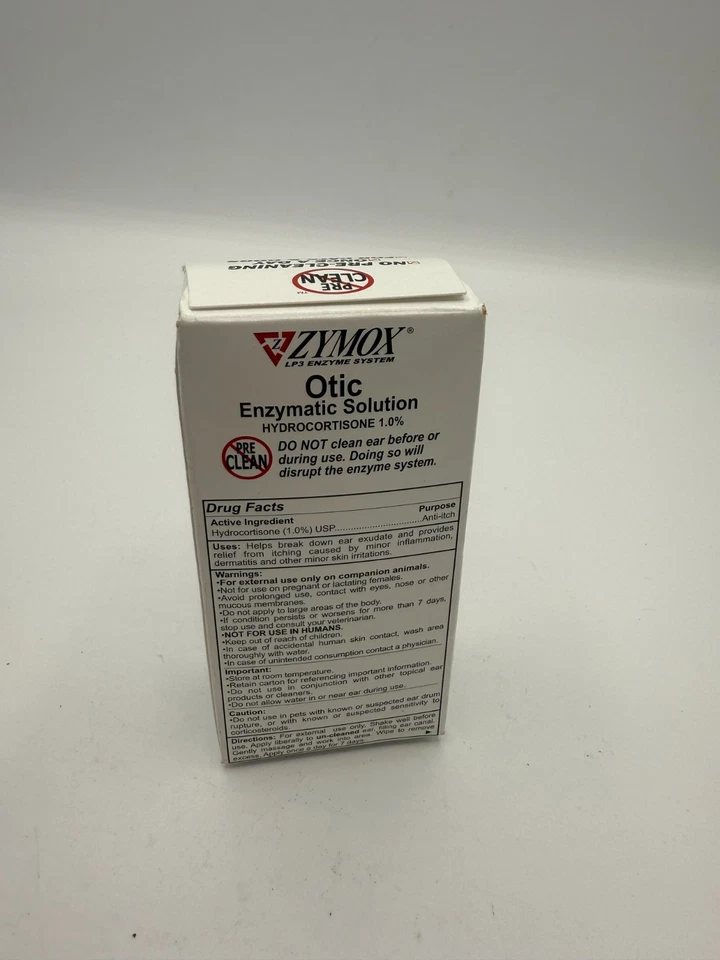 Solução enzimática otic cães e gatos 1% hidrocortisona alívio da coceira na orelha 1,25 oz NOVO - Imagem 3 de 4