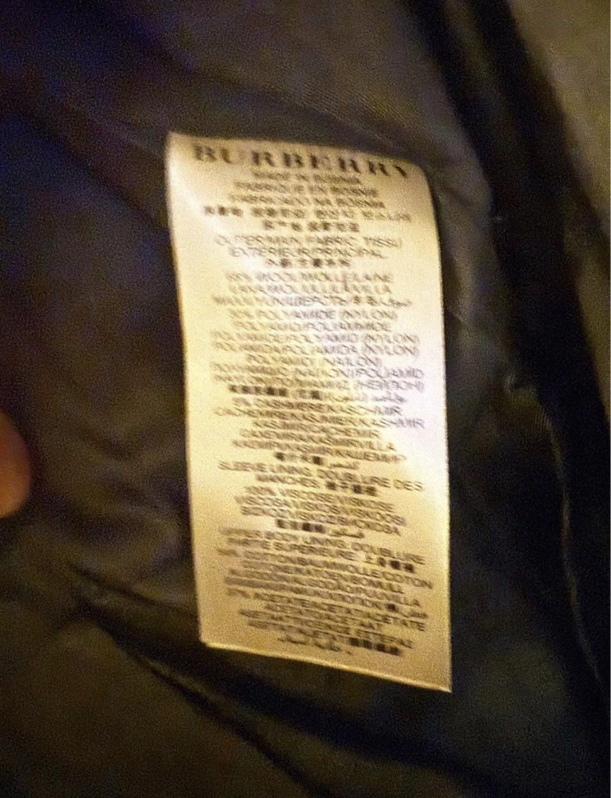 Burberry Brit Gray Wool Pea Coat Double Breasted Button Lined Size S image 7