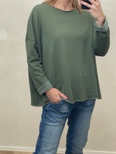 Cooler Oversize Basic Sweater Khaki Rollsaum ...