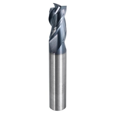 Carbide Square End Mill 7/16'' Dia TiAlN Coated 3 Flutes 7/16'' Shank 2-3/4'' Long