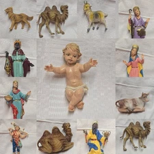 Vtg Fontanini Depose Italy Nativity Set 13 Hand Painted Figures and Baby Jesus