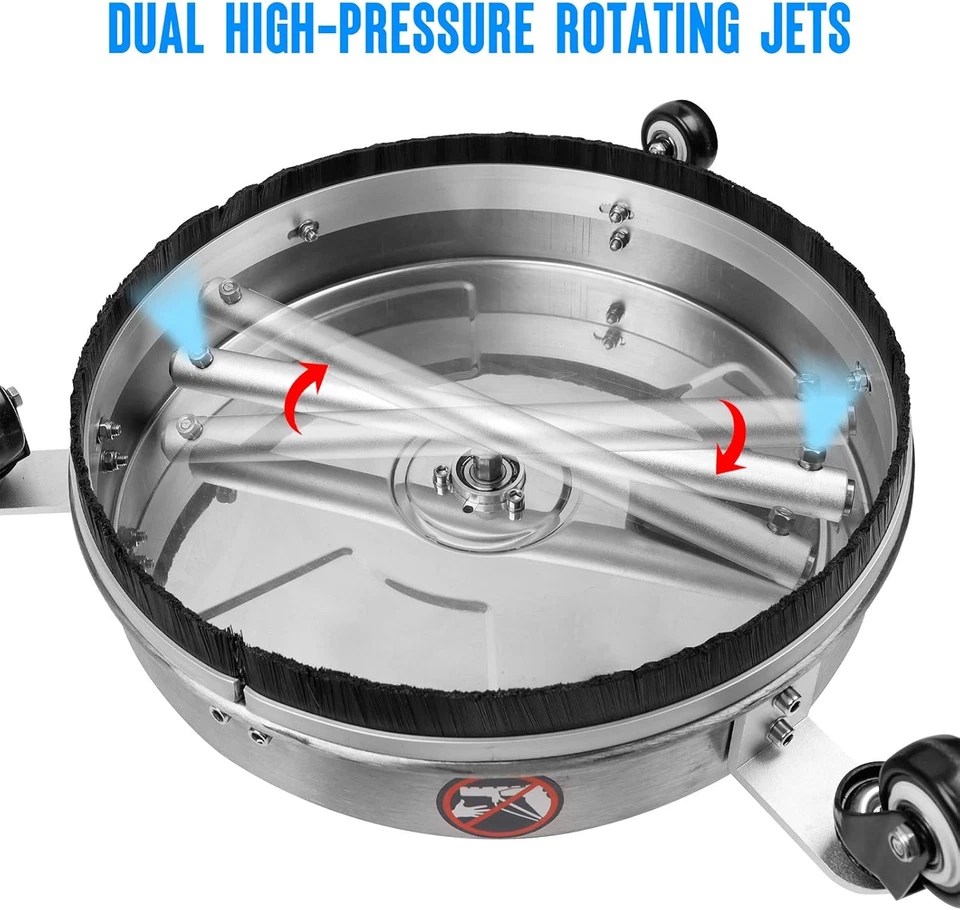 Twinkle Star 15" Limpiador de Superficies para Lavadora a Presión con 3 Ruedas, Acero Inoxidable Foto 3 de 4