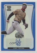 2020 Leaf Metal Draft Blue Rainbow 3/35 Leody Taveras #BA-LT1 Auto 0m68