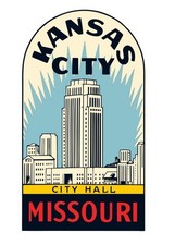 Kansas City Vintage Style Sticker Decal R8609