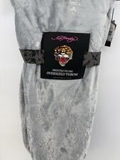 Ed Hardy Throw Blanket Gray 60 x70