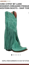 Junk Gypsy By Lane Turquoise Fringe Cowgirl Cowboy Boots Size 5