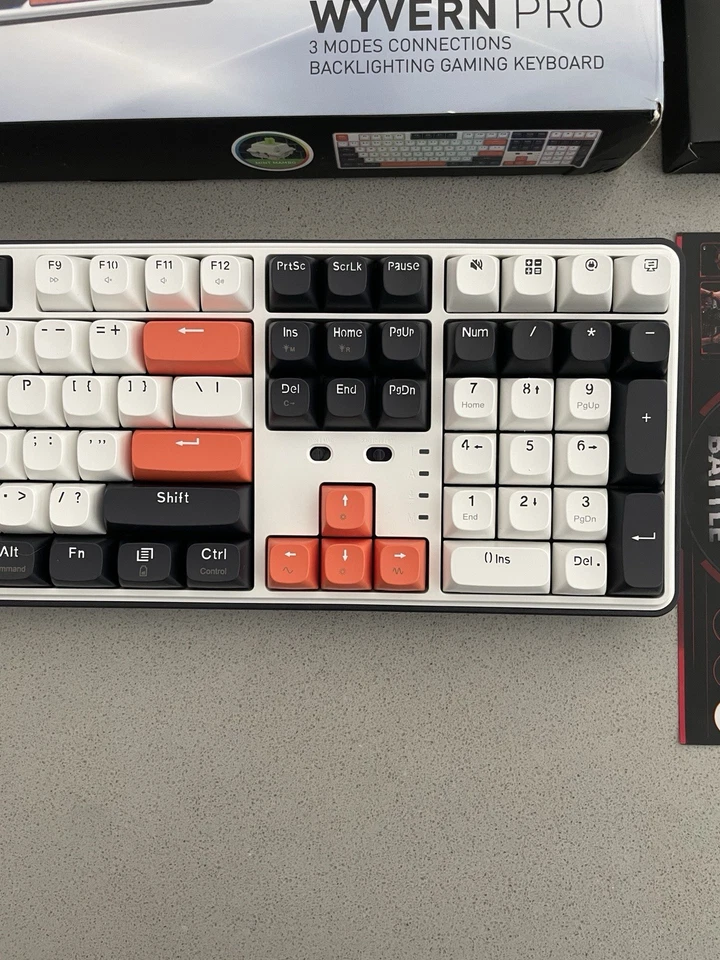 K689 PRO Wireless Gasket RGB Gaming Keyboard, 108 Keys, White + Black + Orange - Image 2 of 4