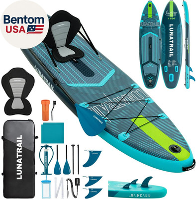 【11'×34''】 Extra Long/Extra Wide Premium Inflatable Stand up Paddle Board (SUP)  