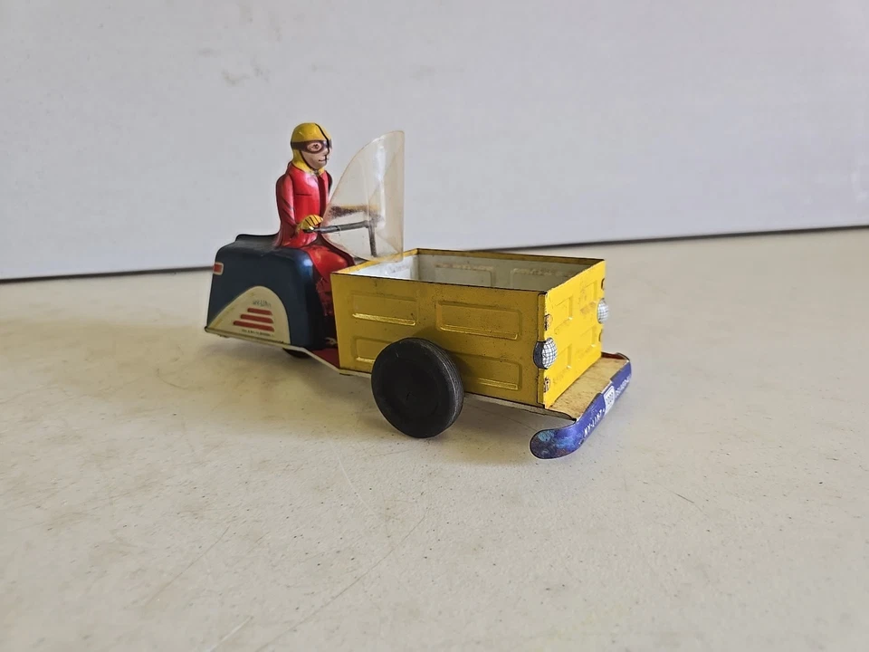 Винтажные ранние игрушки Nylint Rockford IL Deliver-All 1000 оловянный заводной мотоцикл - Изображение 4 из 4