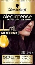 Schwarzkopf Oleo Intense Hair Dye 3-33 Rich Plum Ammonia-Free Permanent