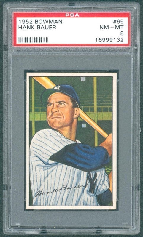 1952 Bowman Hank Bauer #65  New York Yankees PSA Graded 8 "Free Shipping"