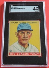 SGC 4 1933 GOUDEY WALTER RABBIT MARANVILLE CARD #117 NICE L@@K