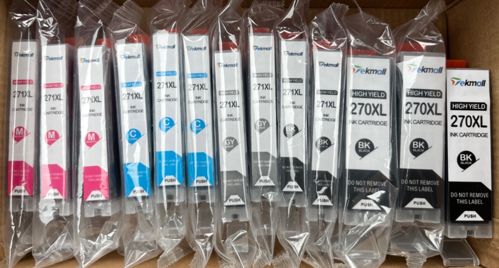 Printer Ink Cartridges Canon Pixma 12 PACK Magenta Cyan Gray Black 270XL 271XL-image