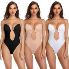 Deep U Plunge shapewear Bodysuit Backless Underwear for Dress Slip Body Shapers