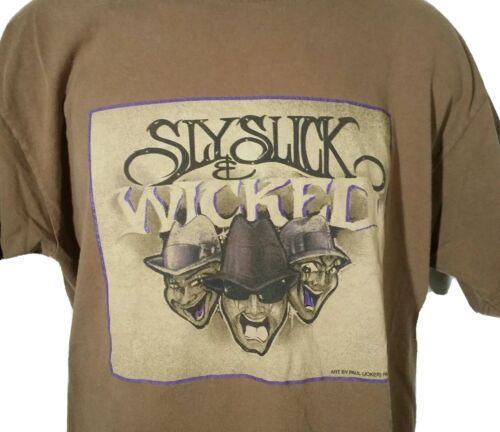 Vintage Sly Slick & Wicked Album Promo T Shirt 2XL Blues Hip Hop R&B Band  - 第 1/8 張圖片