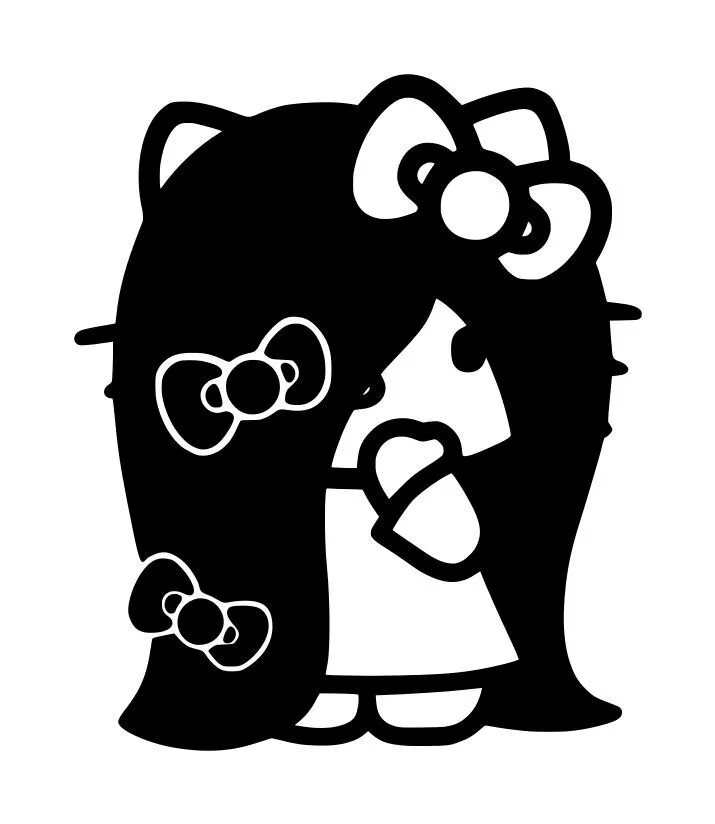 Goth Hello Kitty Coloring Pages