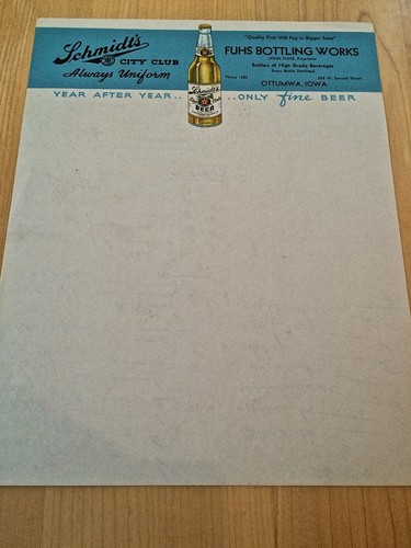 Vintage Letterhead for Schmidt's Beer from Fuhs Bottling Works - Picture 2 of 3