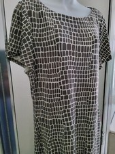 TOMMY BAHAMA CROCOTILE SHORT DRESS-LARGE-CAMO GREEN-SHORT FLARED SLEEVES-**NEW**