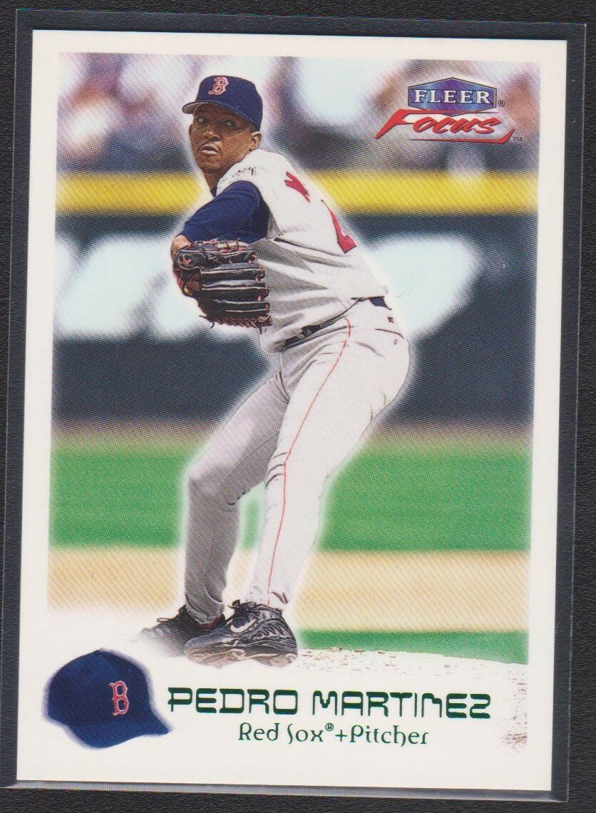 2000 FLEER FOCUS MASTERPIECE MANIA GREEN #18 PEDRO MARTINEZ RED SOX LAST#300/300