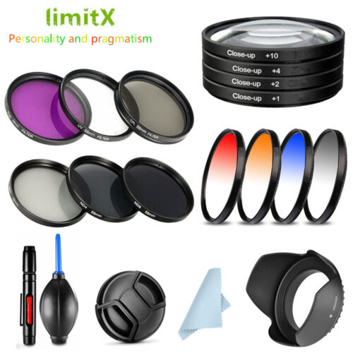 Lot 49 mm kit filtre UV CPL ND FLD couleur gros plan / capuchon de capot d'objectif pour Canon - Photo 1/68