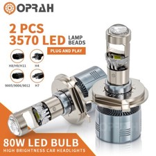 2X H4 H7 LED Headlights H11 Combo Bulbs High Low Beam Super White Bright 11600LM