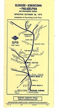 READING RAILROAD - PHILADELPHIA TO GLENSIDE PUBLIC TIMETABLE - 10/28/1973